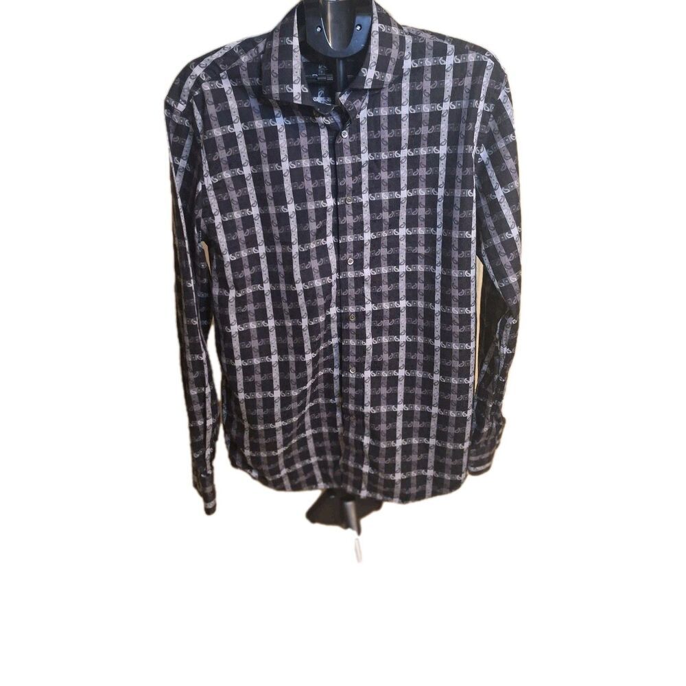 Bugatchi Uomo Long Sleeve Button Up Men's Shirt Size L